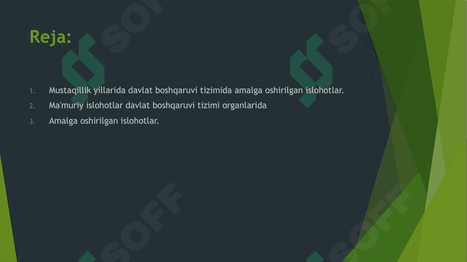 Mustaqillik yillarida davlat boshqaruvi tizimida amalga oshirilgan islohotlar 2
