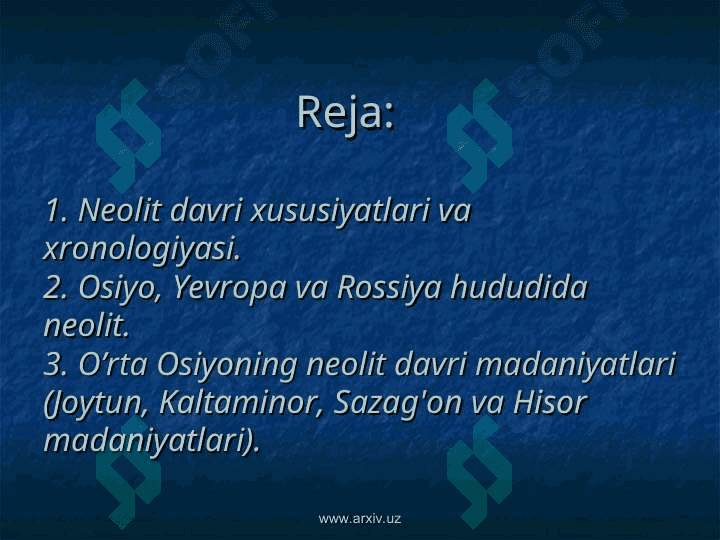 Neolit davri arxeologiyasi 2