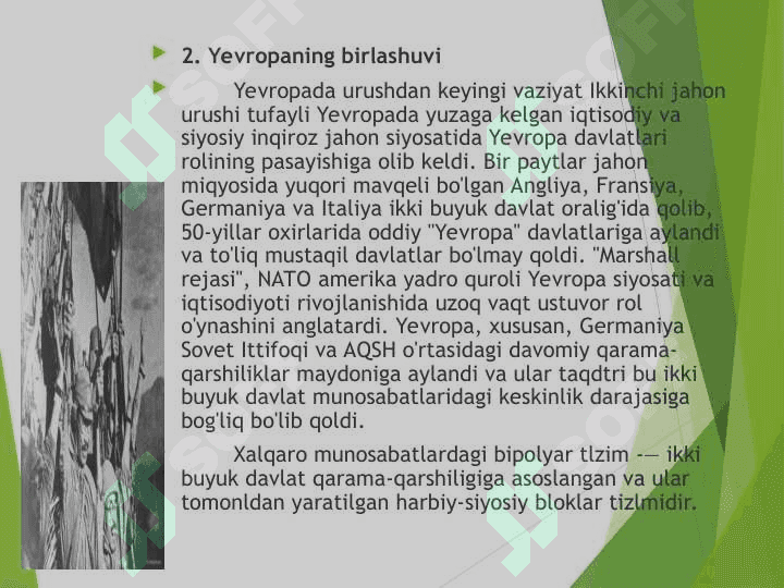 IKKINCHI JAHON URUSHIDAN SO'NG XALQARO MUNOSABATLARIKKINCHI JAHON URUSHIDAN SO'NG XALQARO MUNOSABATLAR 7