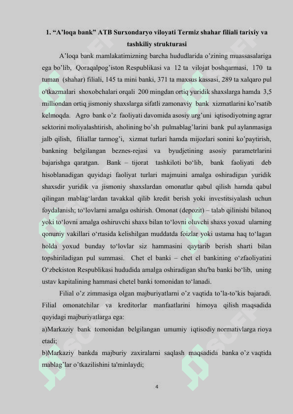 Aloqa bank amaliyot hisoboti 3