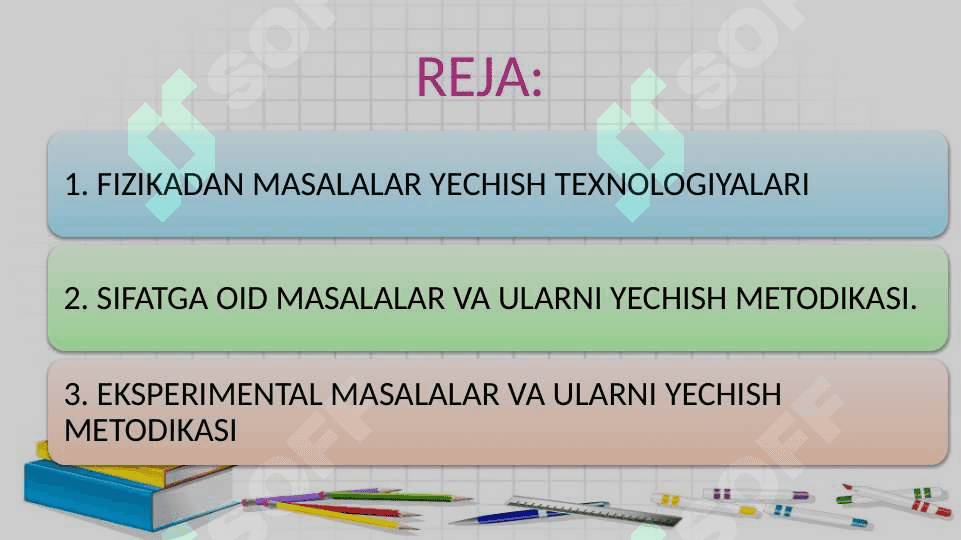 SIFATGA OID MASALALAR VA ULARNI YECHISH METODIKASI. EKSPERIMENTAL MASALALAR VA ULARNI YECHISH METODIKASI 2