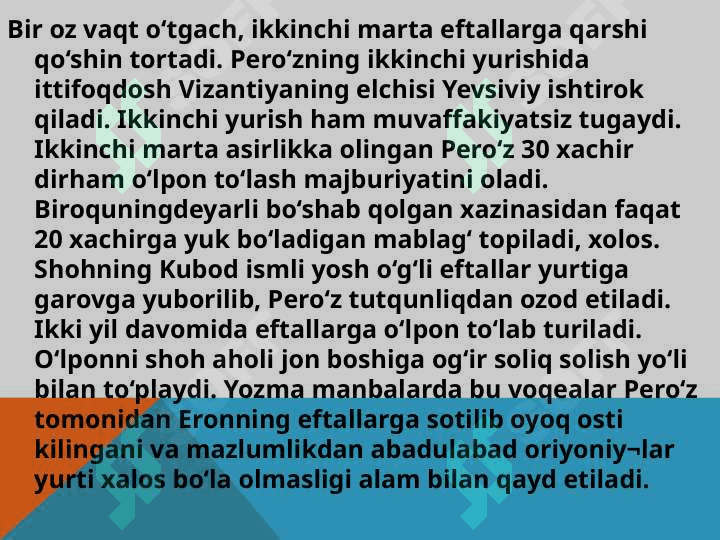 iLK O’RTA ASRLARDA  O’ZBEK DAVLATCHILIGI. EFTALILAR DAVLATI VA TURK HOQONLIGI 6