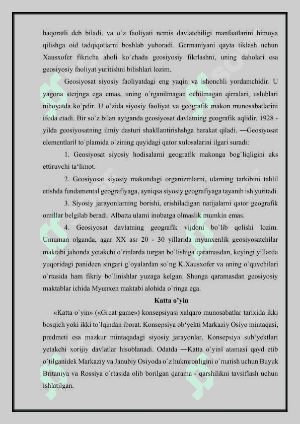 hartlend nazariyasi "va Katta oʻyin "  konsepsiyasining  ishlab chiqilishi 6