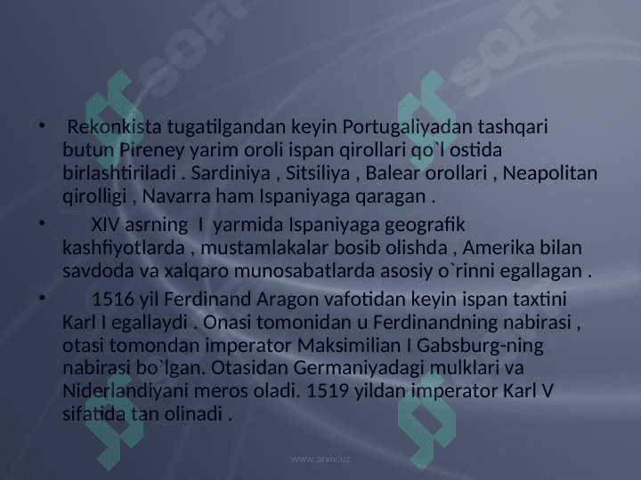 Ispaniya XVI asr – XVII asrning birinchi yarmida 3