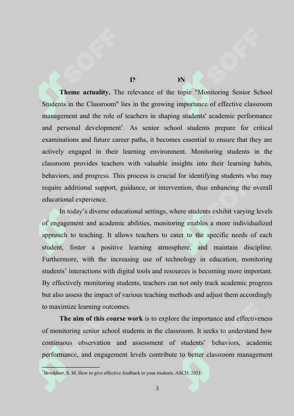MONITORING SENIOR SCHOOL STUDENTS IN THE CLASSROOM 2