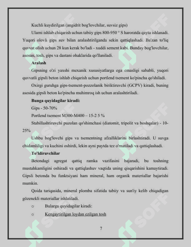 Gipsbeton bloklaridan devorbop materiallarni ishlab chiqarish jarayonini hisoblash 7