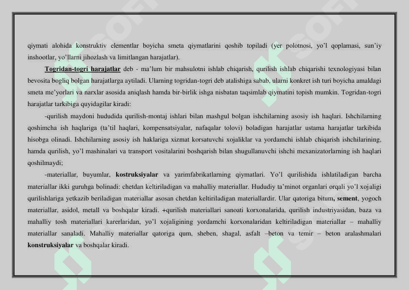 Qurilishda narxni shakllantirish asoslari 6