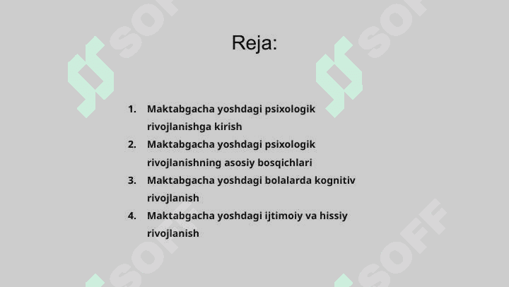 Maktabgacha yosh davr pisixik taraqqiyoti 2