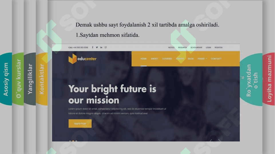 Raqamli texnologiyalar markazi (IT-center) ni web-sayti. 3