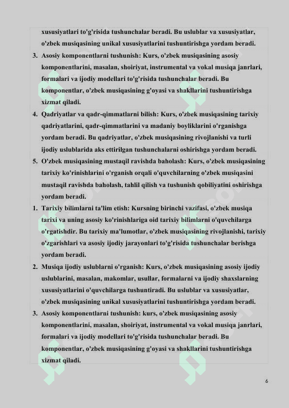 AN’ANAVIY MUSIQA IJODINING TARIXIY KO’RINISHLARI’’ 6