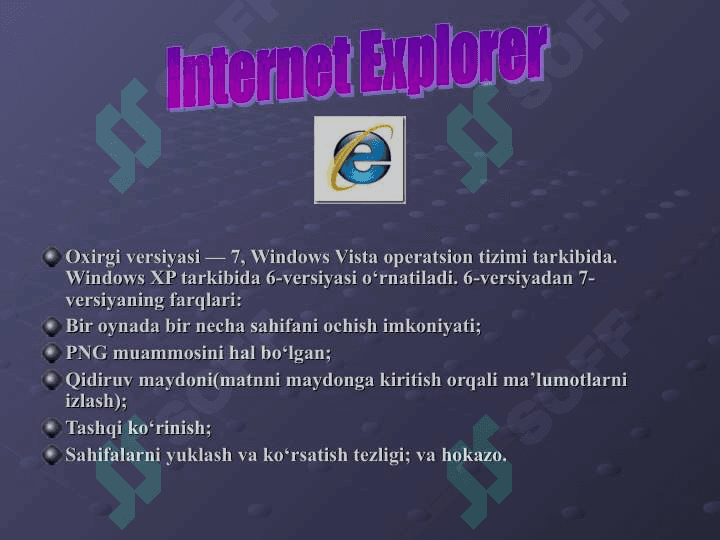 Veb brauzerlar,Internetda axborot qidiruv tizimi 8