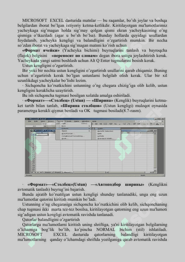 Micrоsоft Excel jdaval muxarririda diagramma yaratish va ular bilan ishlash 2