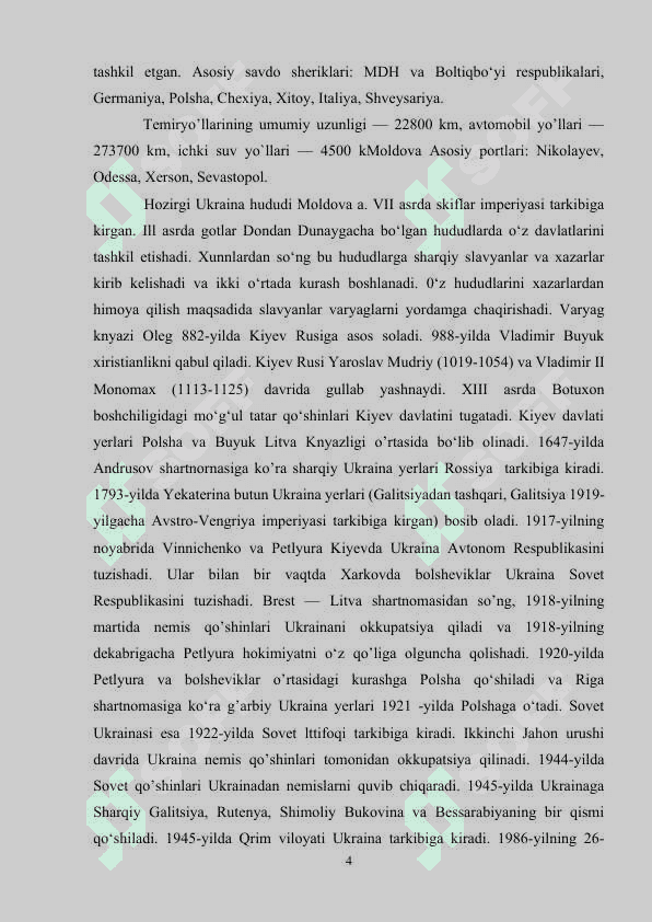 Ukraina, Belorusiya va Moldava davlatlariga qiyosiy iqtisodiy-geografik tavsifi 4