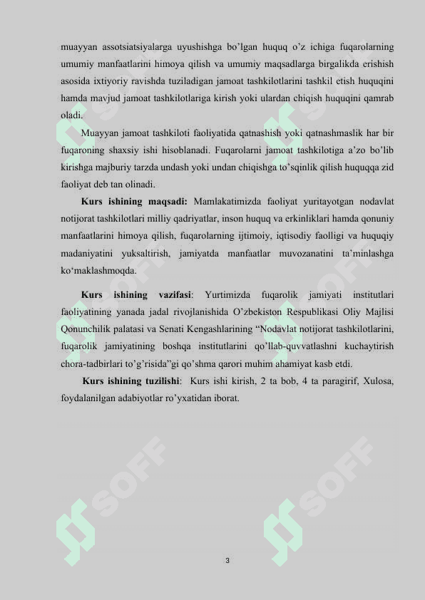 O'zbekistonda nodavlat notijorat tashkilotlari va ularning  siyosiy, ijtimoiy hamda iqtisodiy jarayonlarda tutgan o'rni 3