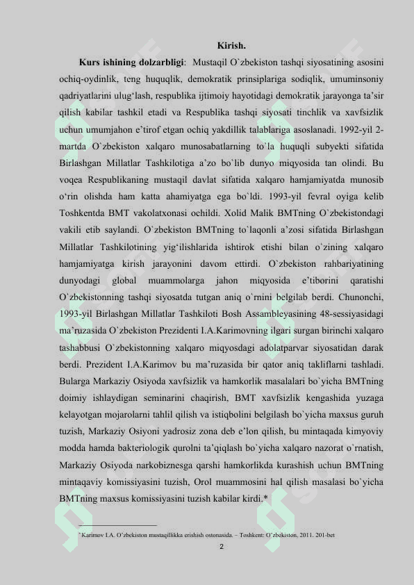 O'zbekistonning MDH davlatlari bilan o'zaro hamkorligi 2