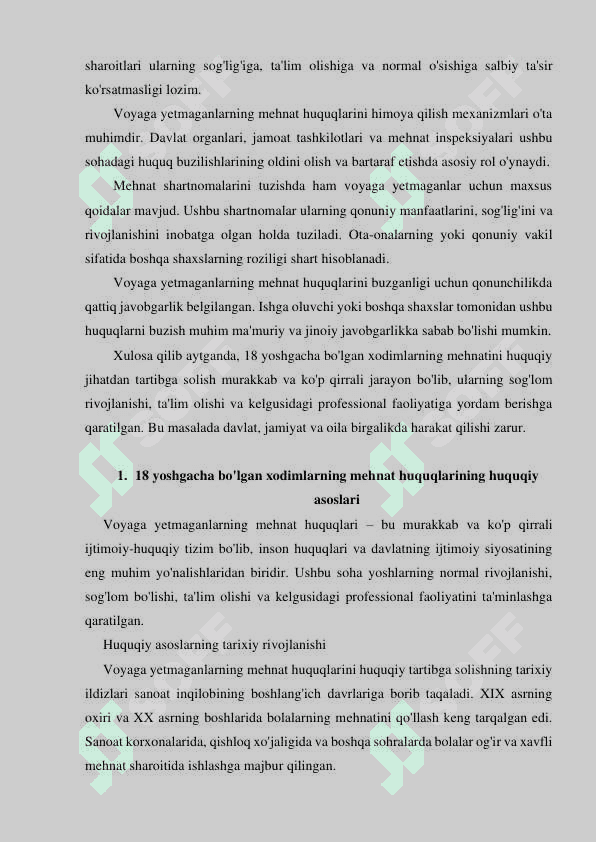 18 yoshgacha bo‘lgan xodimlarning mehnatini huquqiy jihatdan tartibga solishning o‘ziga xos xususiyatlari 3