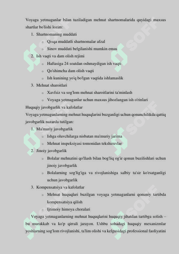 18 yoshgacha bo‘lgan xodimlarning mehnatini huquqiy jihatdan tartibga solishning o‘ziga xos xususiyatlari 6