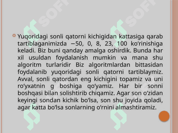 To’g’ridan-to’g’ri qo’yish orqali saralash usuli 3
