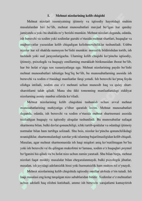 Mehnat nizolari va ularni ko‘rib chiqish tartibi 2