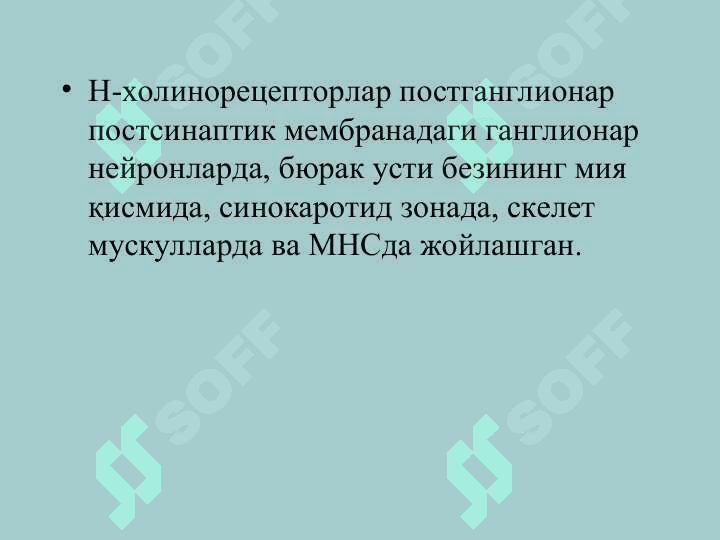 Эфферент иннервацияга таъсир килувчи воситалар 8