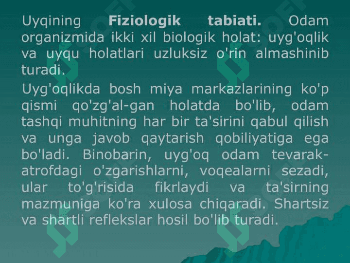 Uyqu va tush ko’rish gigenasi 3