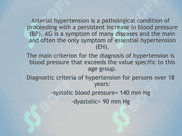 Differential diagnosis of arterial hypertension, therapy, emergency help and prevention 2