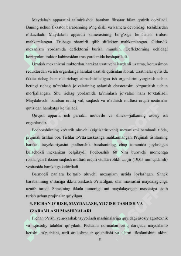 Pichan o‘rish yigish mashinalari 8
