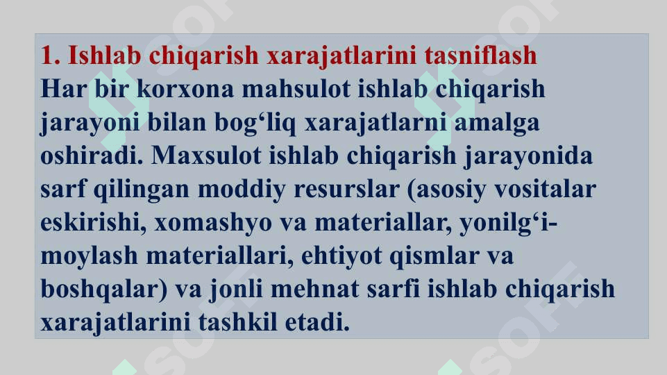 Korxona xarajatlari 2
