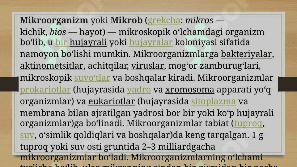 Mikroorganizmlarning zamonaviy klassifikatsiyasi 2