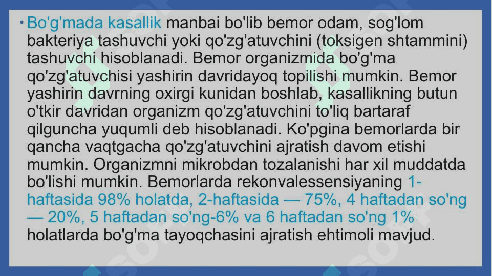 Havo tomchi infeksiyalari: difteriya, ko’kyo’tal, para-koklyush, pnevmokokk, meningokokklar tavsifi, keltirib chiqargan kasalliklar tashxisi 8