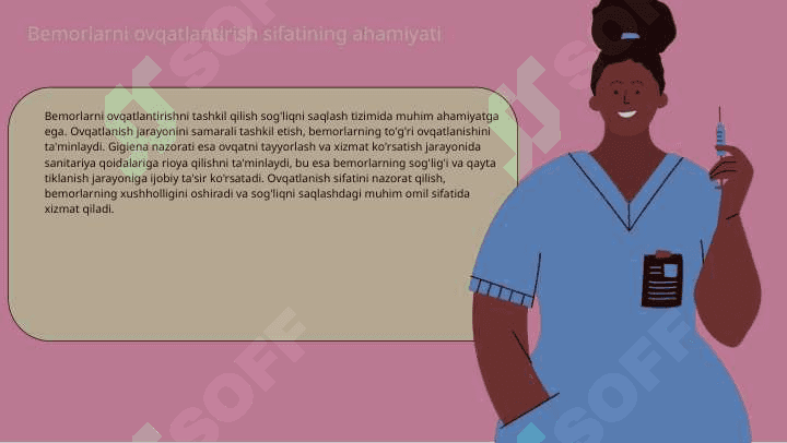 Bemorlarning ovqatlanishini tashkil qilish va ovqatlantrish sifatini gigeynik nazorati 3