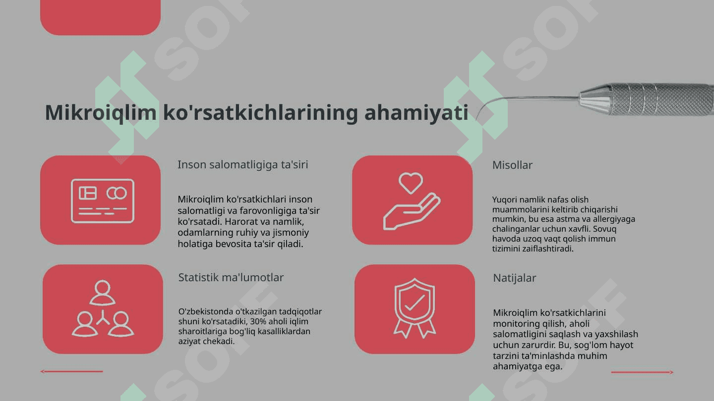 Xonalarning mikroiqlim ko'rsatkichlarini tekshirish va baholash 7