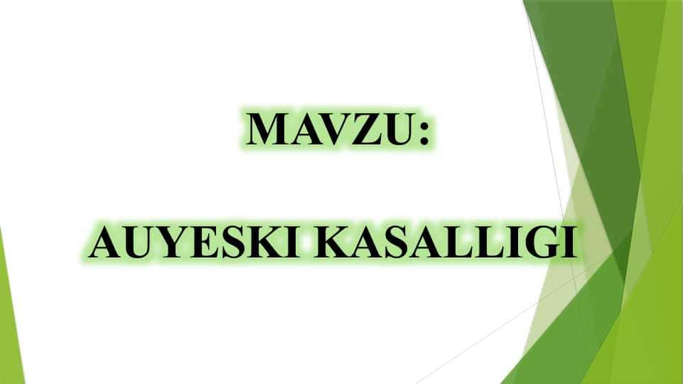 AUYESKI KASALLIGI AUYESKI KASALLIGI