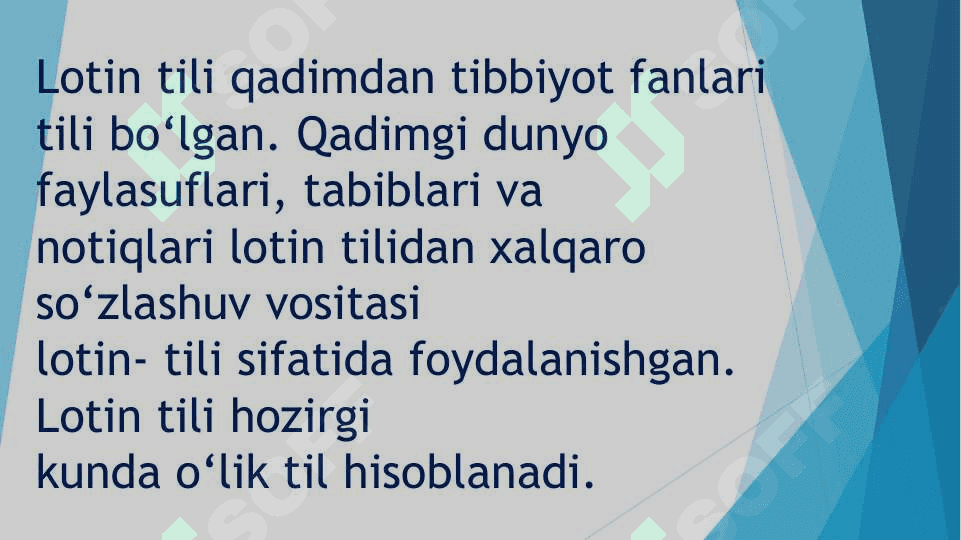 Zamonaviy tillarda lotinshunoslik. 4