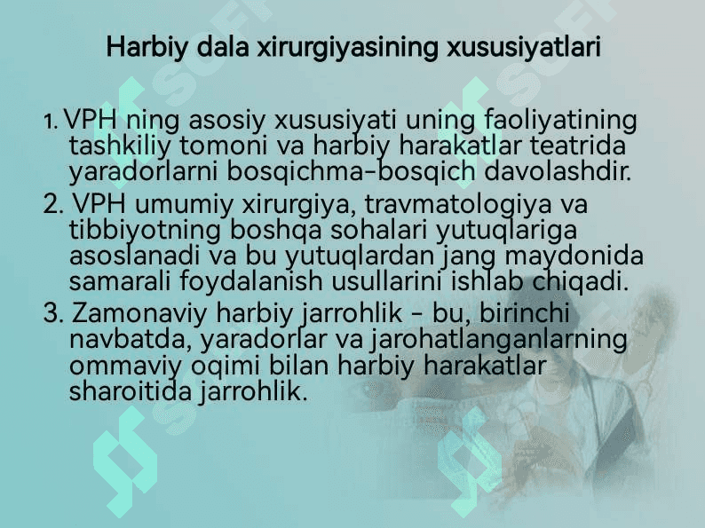 Zamonaviy o'q dorilarning halokatli ta'sirining xususiyatlari. O'q otish jarohati patogenezi 4