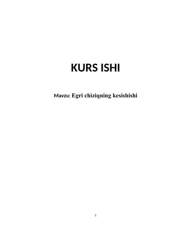 Egri chiziqning kesishishi