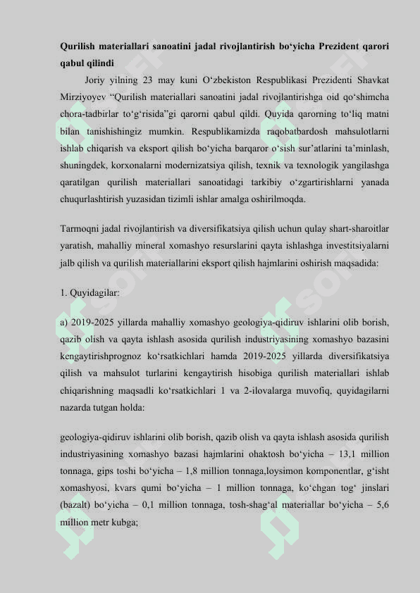 Qurilish sanoatini yanada rivojlantirish 3