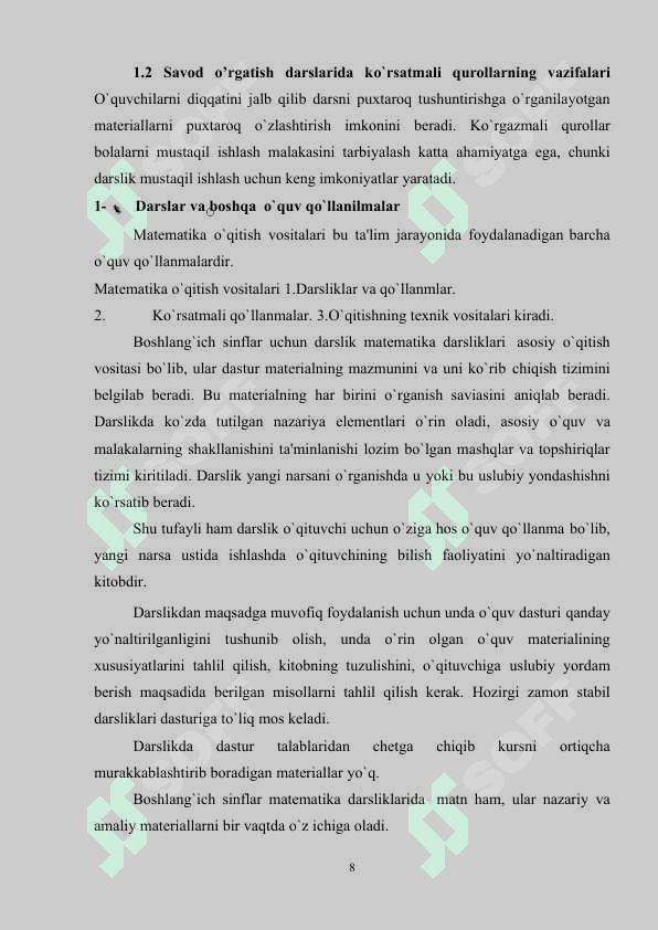 Savod o'rgatish darslarida ko'rgazmali vositalardan foydalanish 8