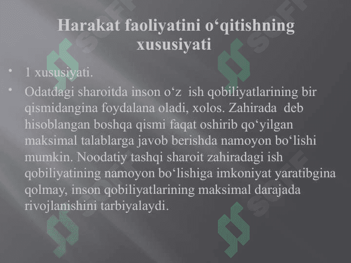 Harakatlarga o`rgatish 5