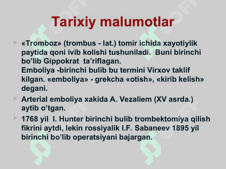 O‘tkir arterial tromboz va emboliyalar 3