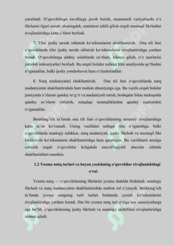Boshlangich sinf o`quvchilarini bayon yozishga orgatish. (2  4 sinflar) 8