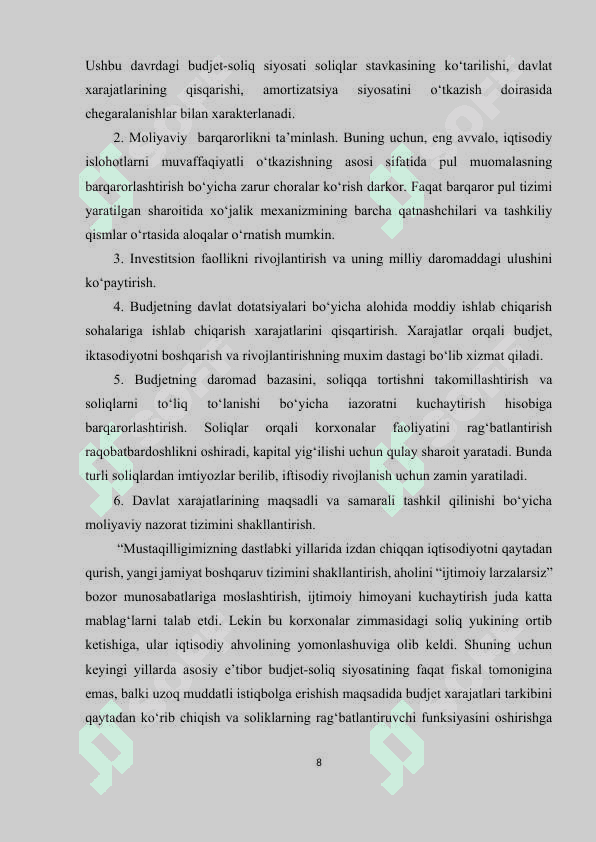 DAVLAT BUDJETI TARKIBI VA UNI TAKOMILLASHTIRISH YO‘LLARI 8