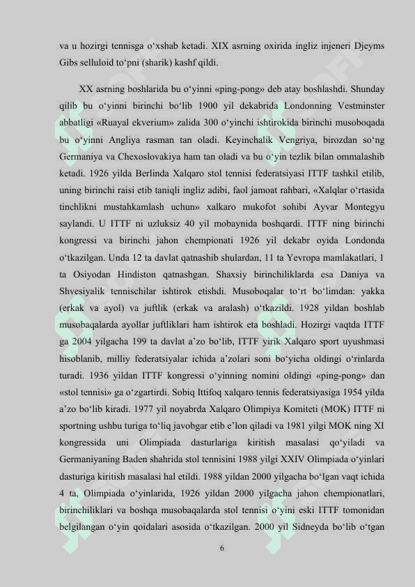 STOL TENNISINING TARAQQIYOT YO’LI VA ISTIQBOLLARI 6