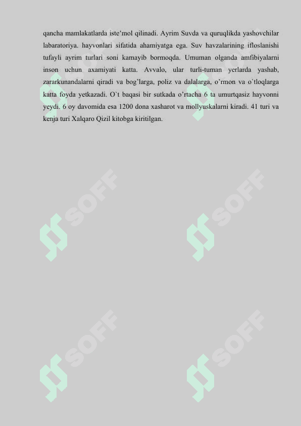 SUVDA HAM QURUQDA YASHOVCHILAR QURUQLIKKA CHIQISH SABABLARI VA MOSLANISH XUSUSIYATLARI 6