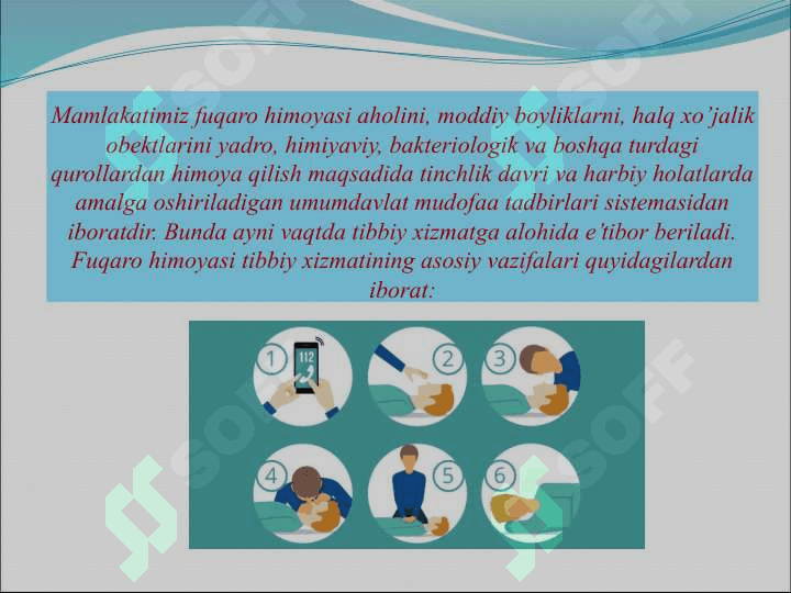 Shikastlangan o’choqlardan olib chiqilgan yarador bemorlarga birinchi yordam 2