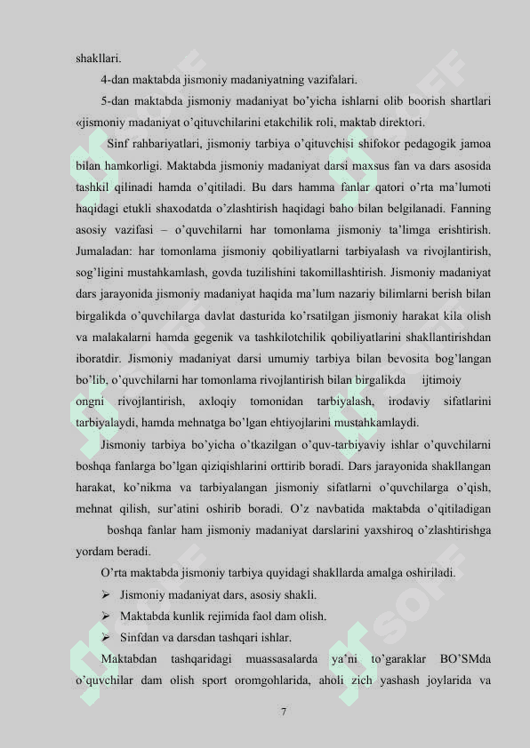 Ta’lim muassasalarida jismoniy tarbiya darslarini tashkil qilish va o’tkazish usullari 7