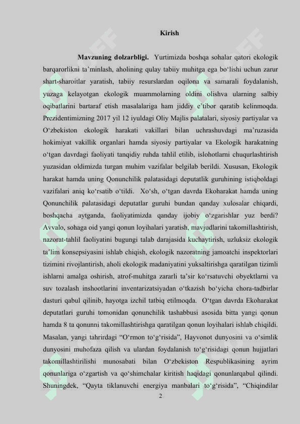 Tabiatni muhofaza qilish tadbirlarini ishlab chiqarish 2
