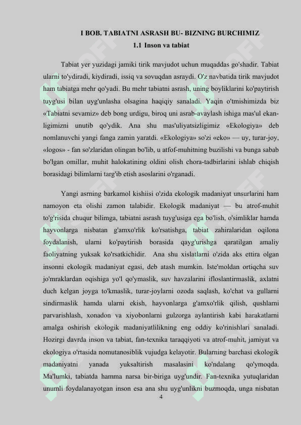 Tabiatni muhofaza qilish tadbirlarini ishlab chiqarish 4