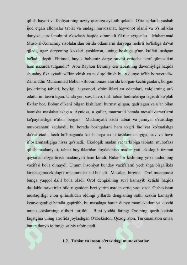 Tabiatni muhofaza qilish tadbirlarini ishlab chiqarish 6
