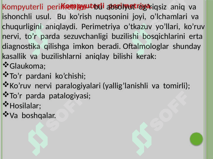 Ko’rish a’zosini tekshirish 3